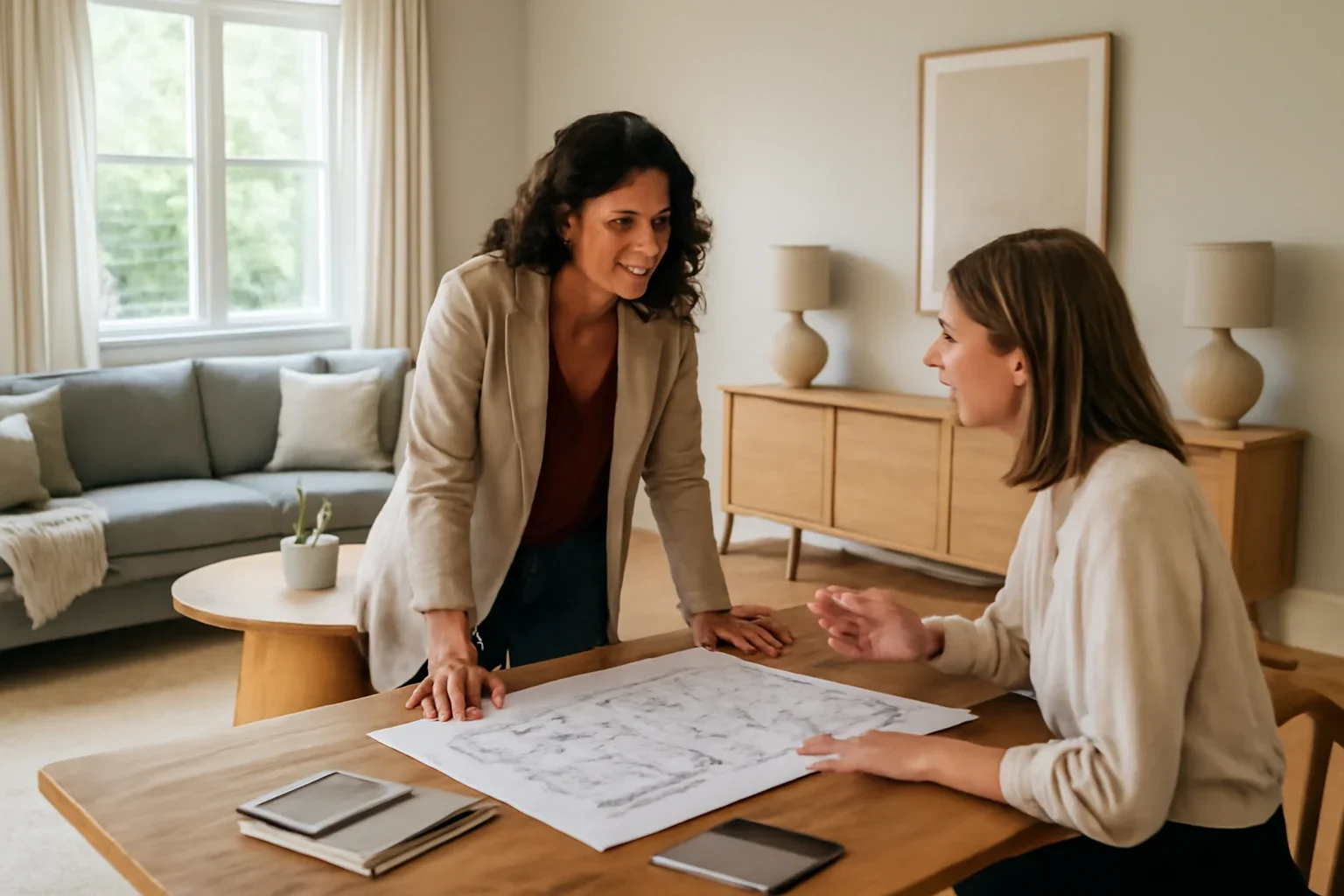 Interior scene illustrating when to hire an interior designer before a renovation